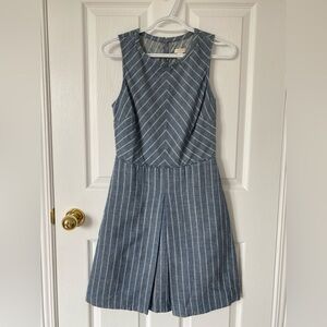 J. Crew Factory Blue Striped Midi Dress